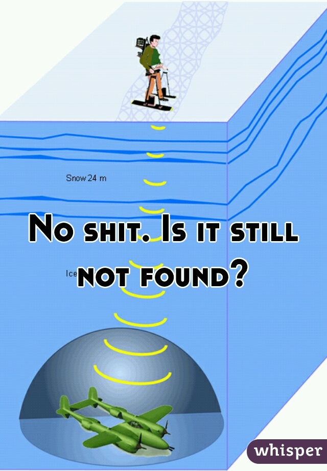 No shit. Is it still not found? 