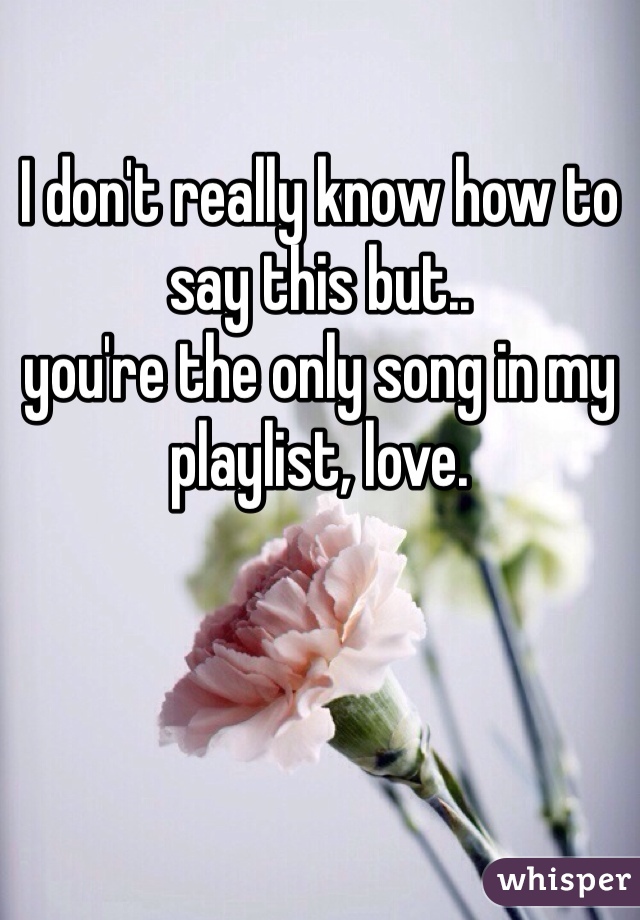 I don't really know how to say this but..
you're the only song in my playlist, love.