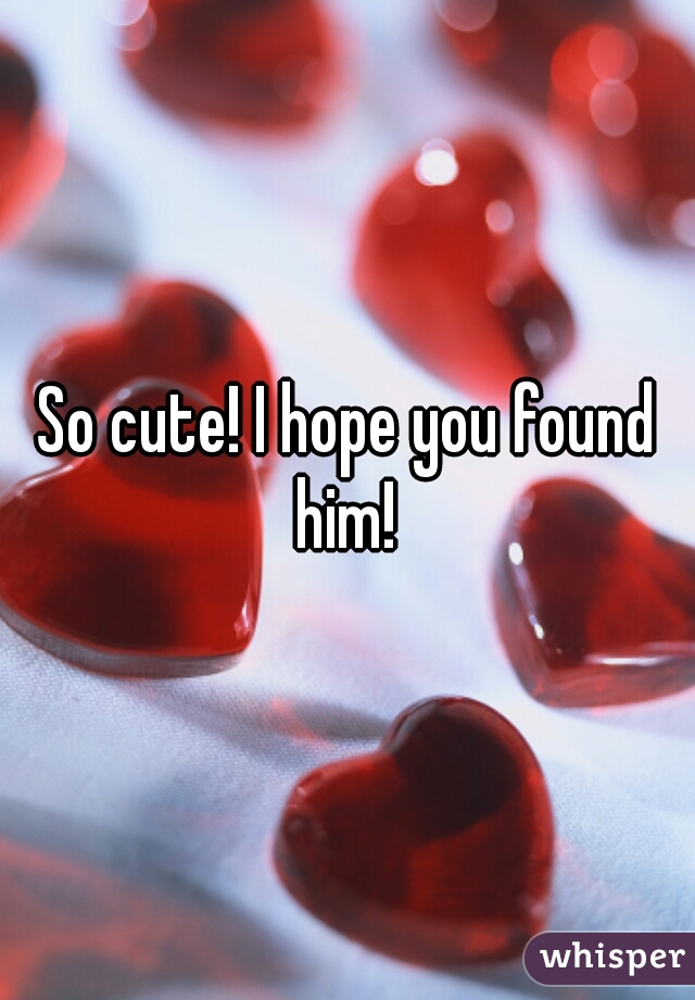 So cute! I hope you found him! 