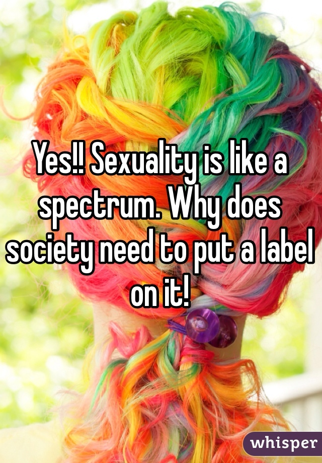 Yes!! Sexuality is like a spectrum. Why does society need to put a label on it! 