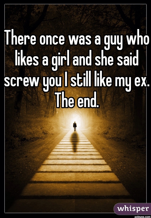 There once was a guy who likes a girl and she said screw you I still like my ex. The end.