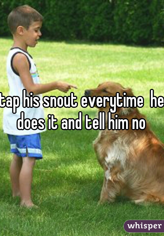 tap his snout everytime  he does it and tell him no 