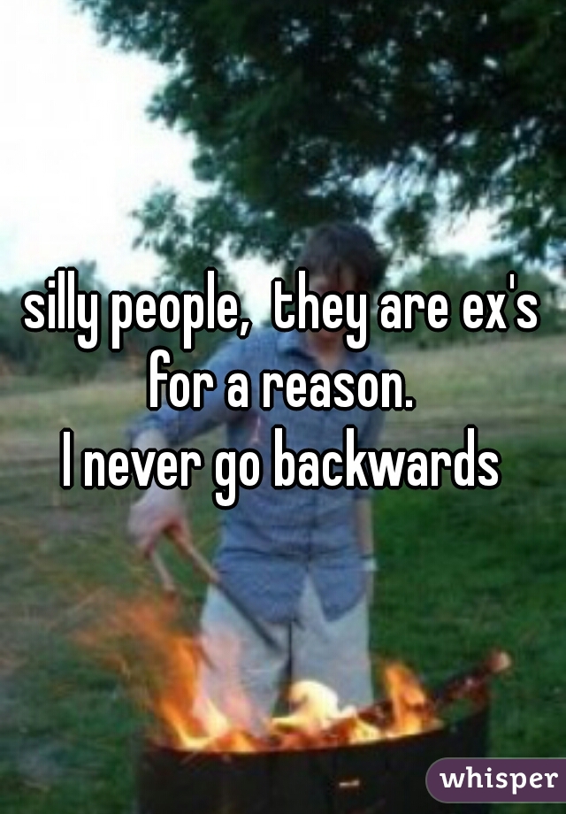 silly people,  they are ex's for a reason. 
I never go backwards