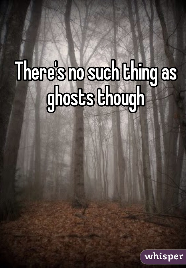 There's no such thing as ghosts though
