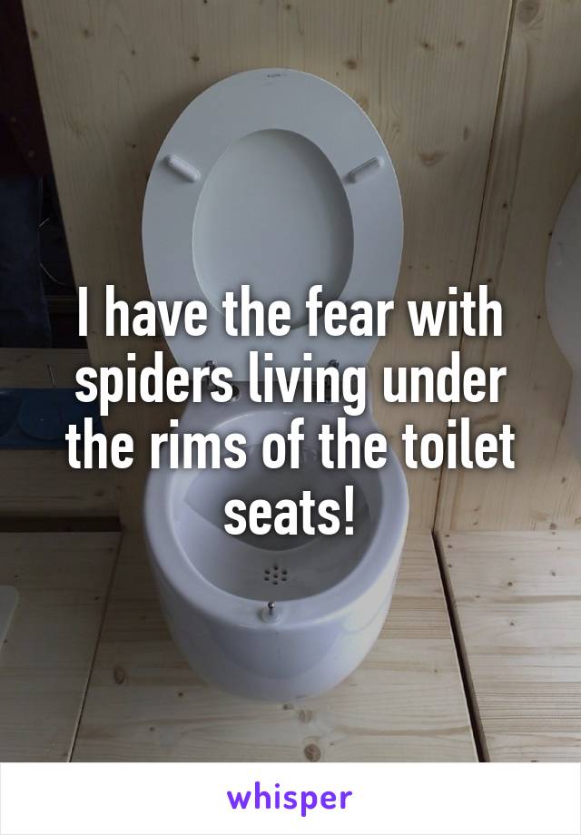 I have the fear with spiders living under the rims of the toilet seats!
