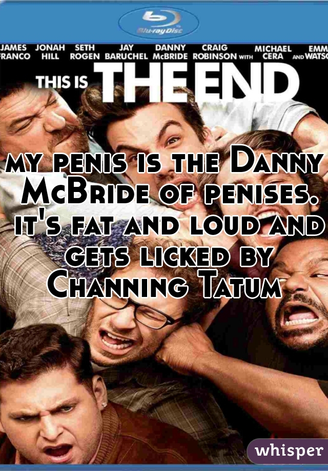 my penis is the Danny McBride of penises. it's fat and loud and gets licked by Channing Tatum 