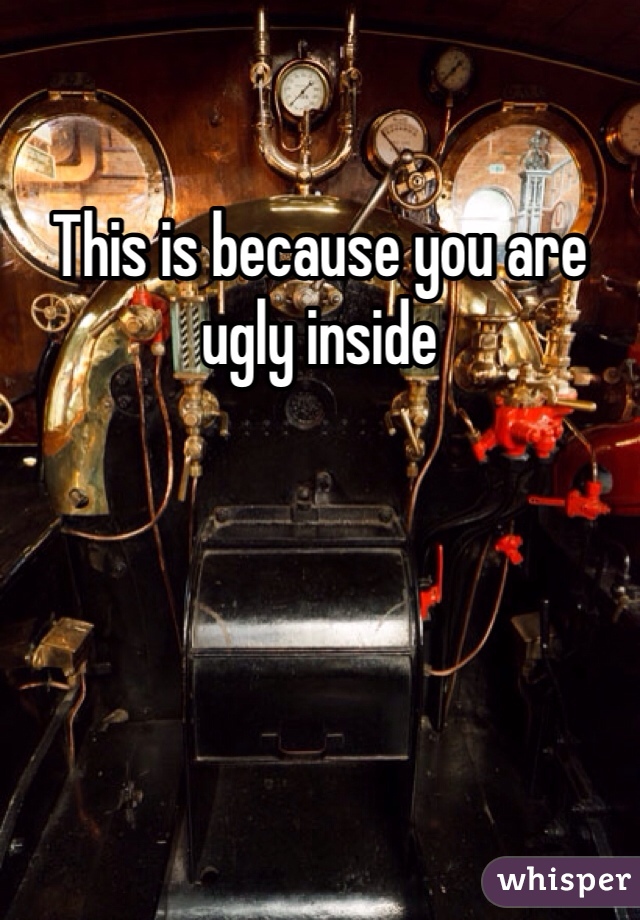 This is because you are ugly inside