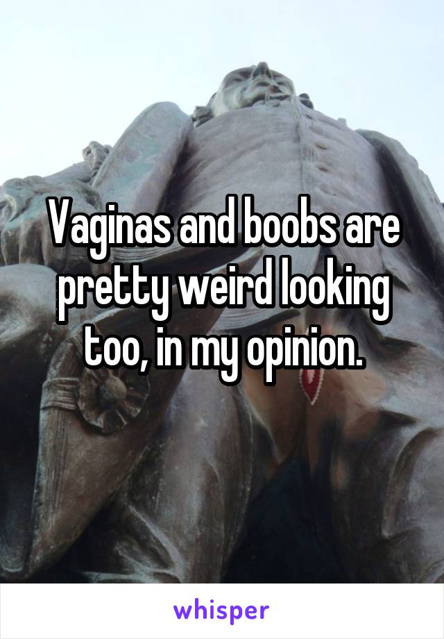 Vaginas and boobs are pretty weird looking too, in my opinion.
