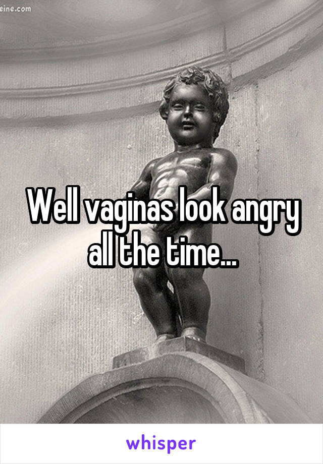 Well vaginas look angry all the time...