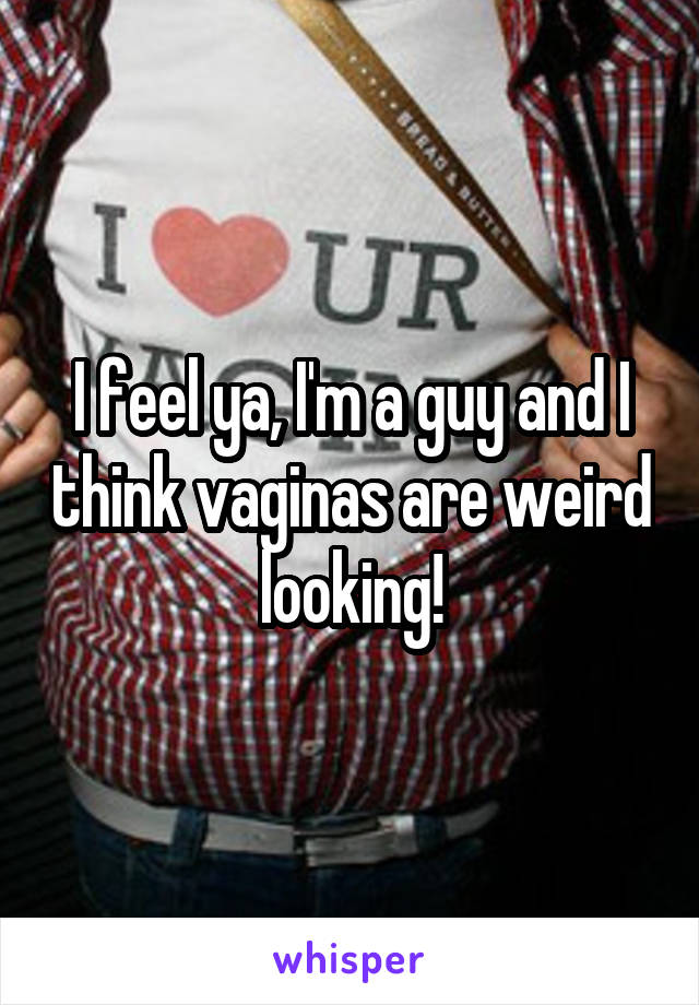 I feel ya, I'm a guy and I think vaginas are weird looking!