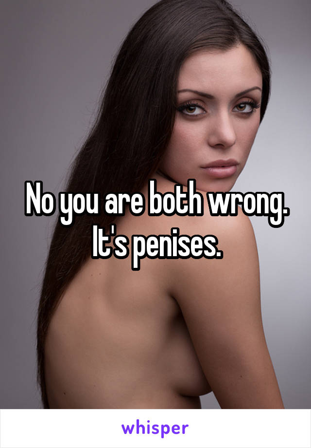 No you are both wrong. It's penises.