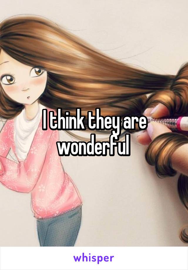 I think they are wonderful 