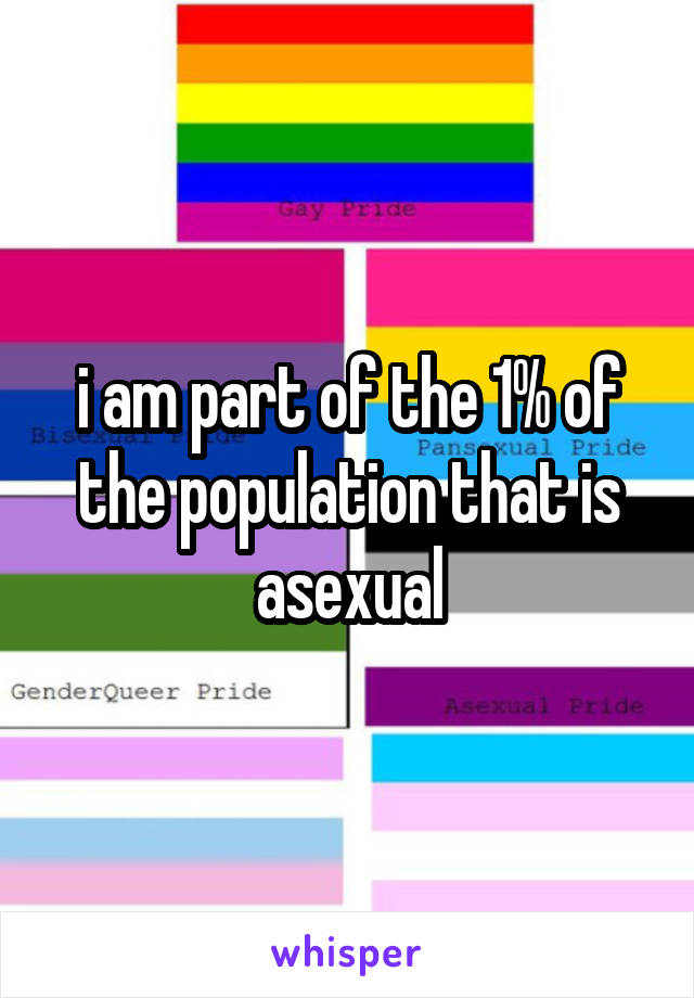 i am part of the 1% of the population that is asexual