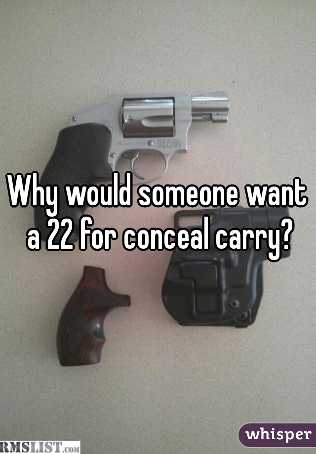 Why would someone want a 22 for conceal carry?