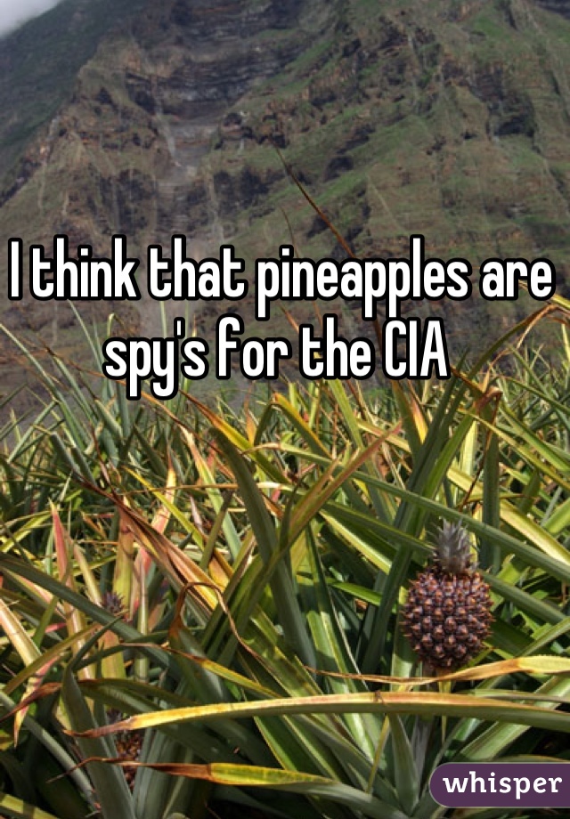 I think that pineapples are spy's for the CIA 