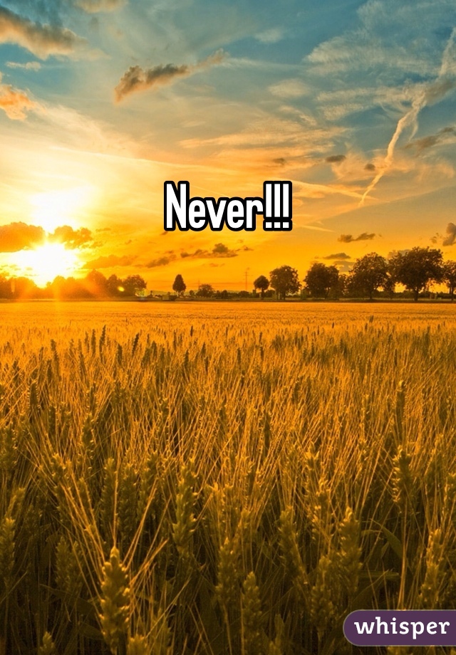 Never!!!