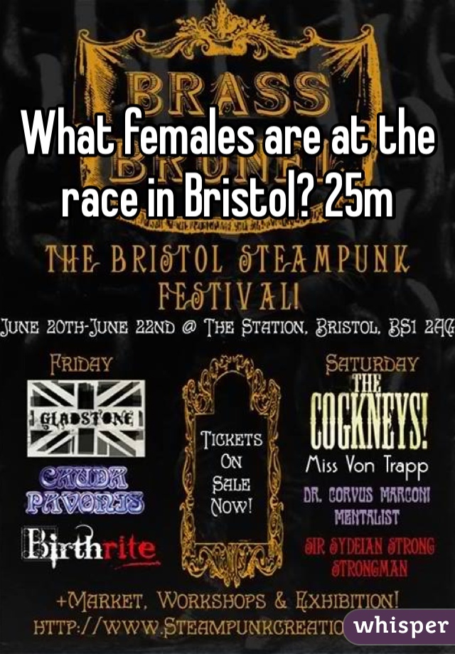What females are at the race in Bristol? 25m