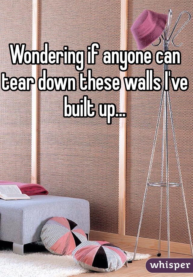 Wondering if anyone can tear down these walls I've built up...