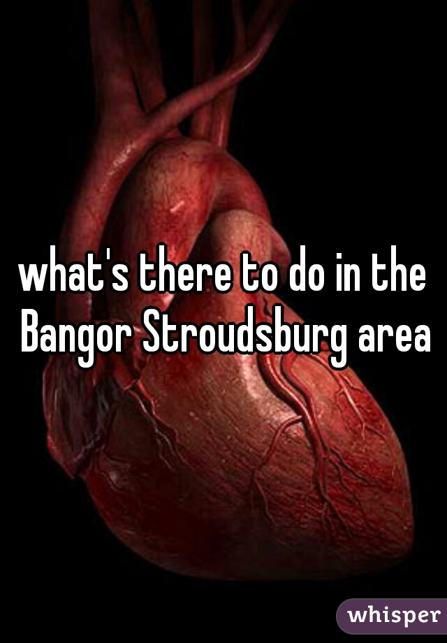 what's there to do in the Bangor Stroudsburg area