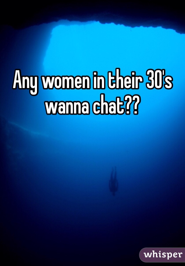 

Any women in their 30's wanna chat??