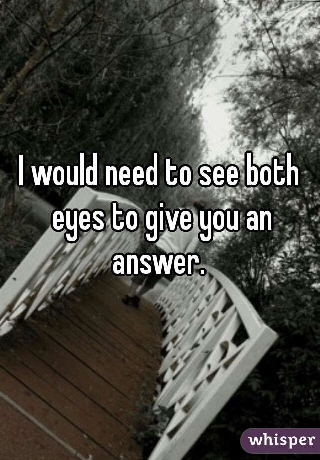 I would need to see both eyes to give you an answer. 