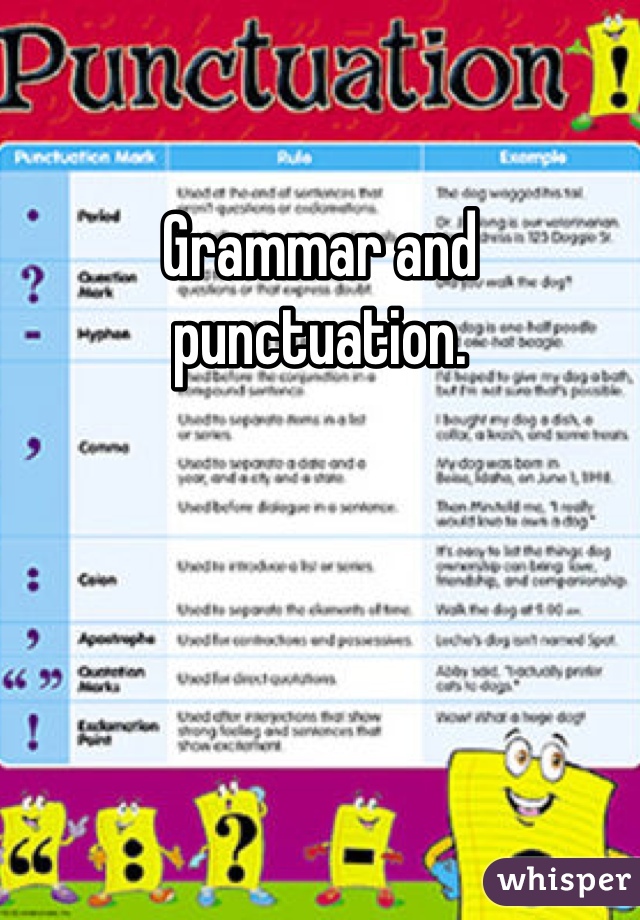 Grammar and punctuation. 