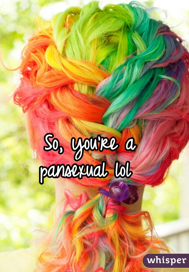 So, you're a 
pansexual lol  