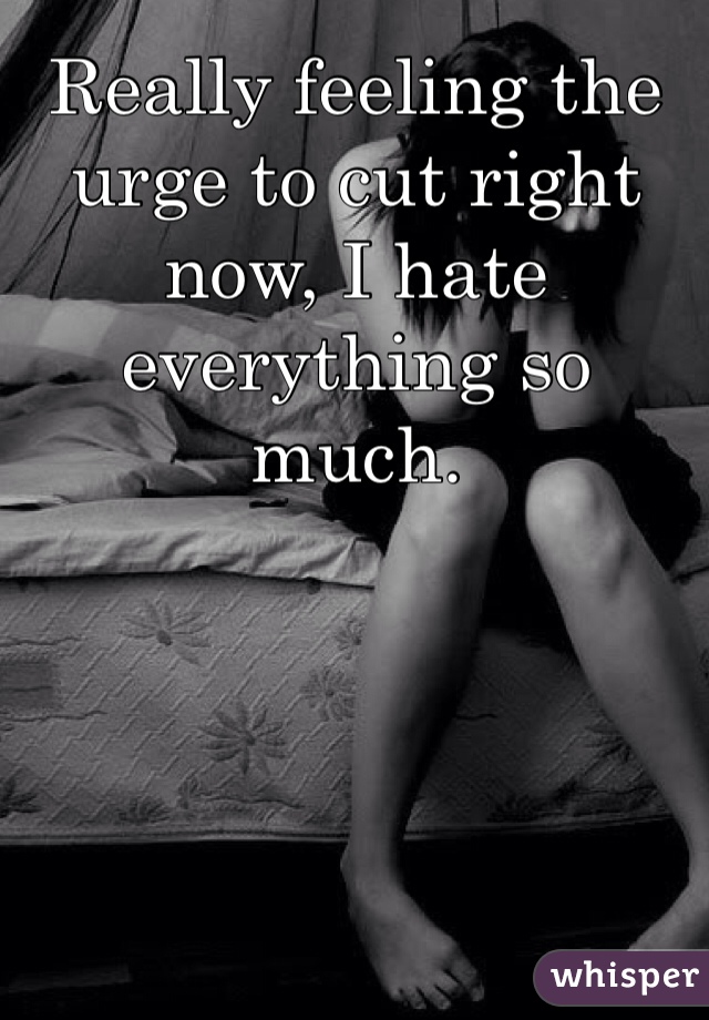 Really feeling the urge to cut right now, I hate everything so much. 
