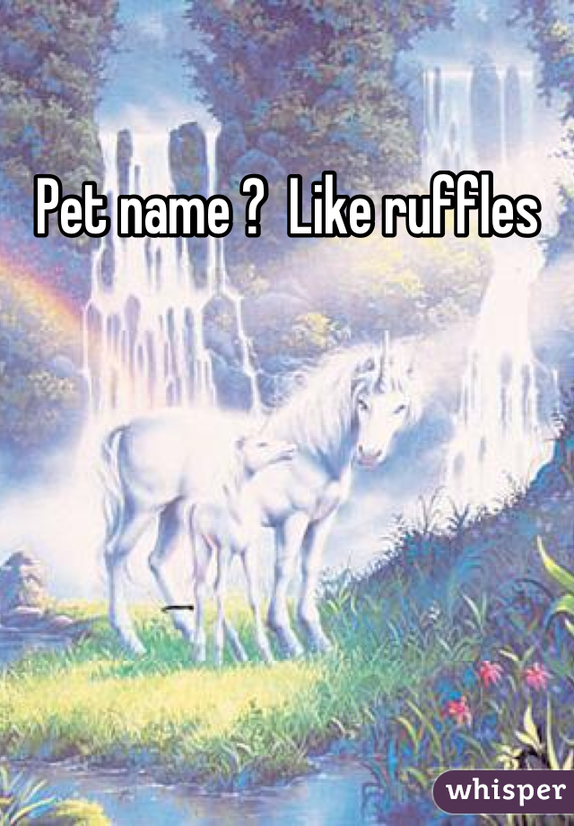 Pet name ?  Like ruffles