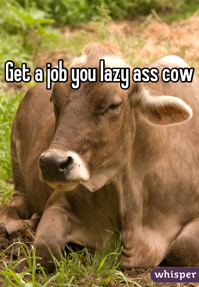 Get a job you lazy ass cow