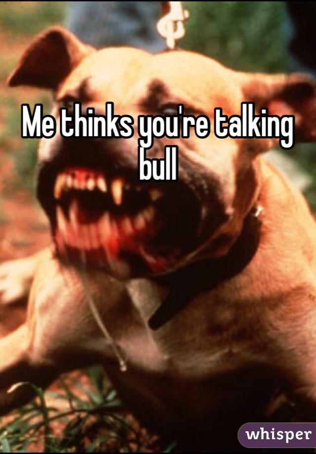 Me thinks you're talking bull