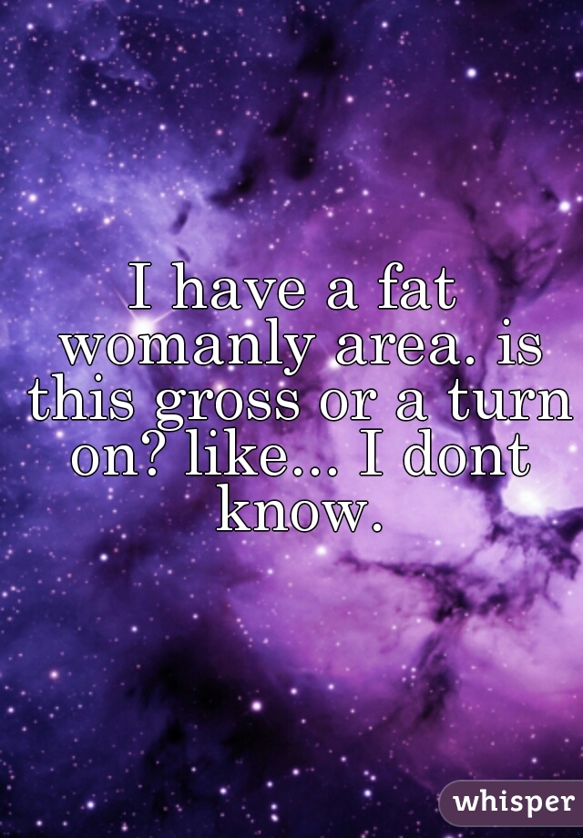 I have a fat womanly area. is this gross or a turn on? like... I dont know.