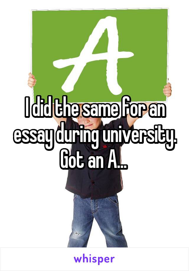 I did the same for an essay during university. Got an A... 