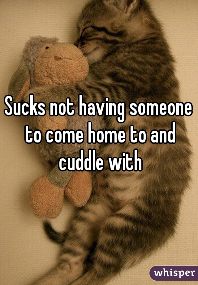 Sucks not having someone to come home to and cuddle with