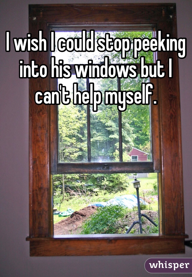 I wish I could stop peeking into his windows but I can't help myself.