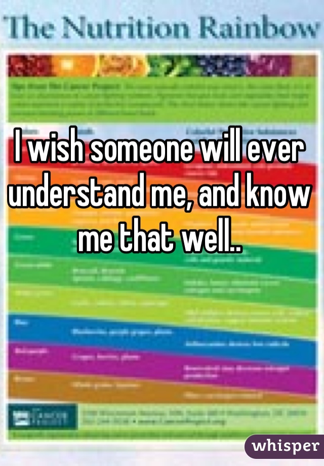 I wish someone will ever understand me, and know me that well..