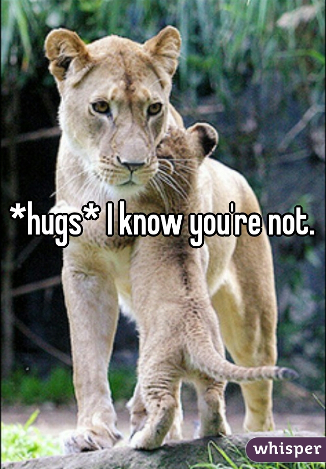 *hugs* I know you're not.