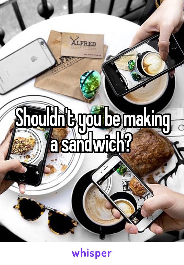 Shouldn't you be making a sandwich? 