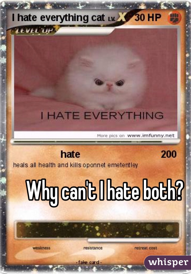 Why can't I hate both?