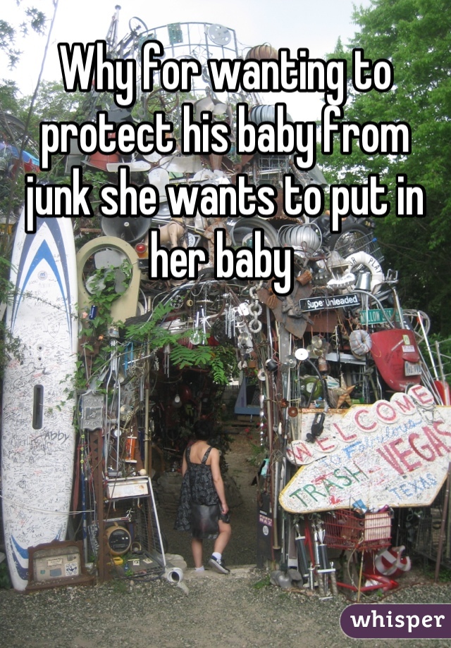 Why for wanting to protect his baby from junk she wants to put in her baby 