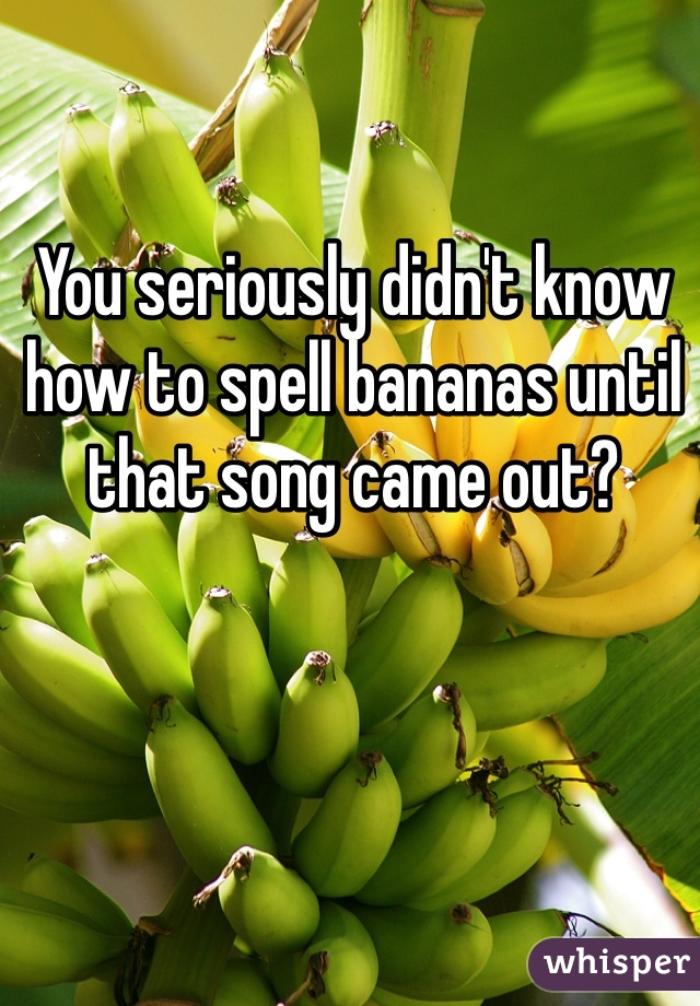 You seriously didn't know how to spell bananas until that song came out?