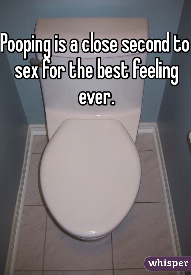 Pooping is a close second to sex for the best feeling ever.