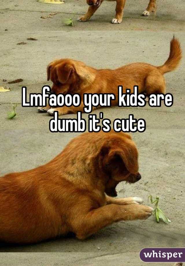 Lmfaooo your kids are dumb it's cute