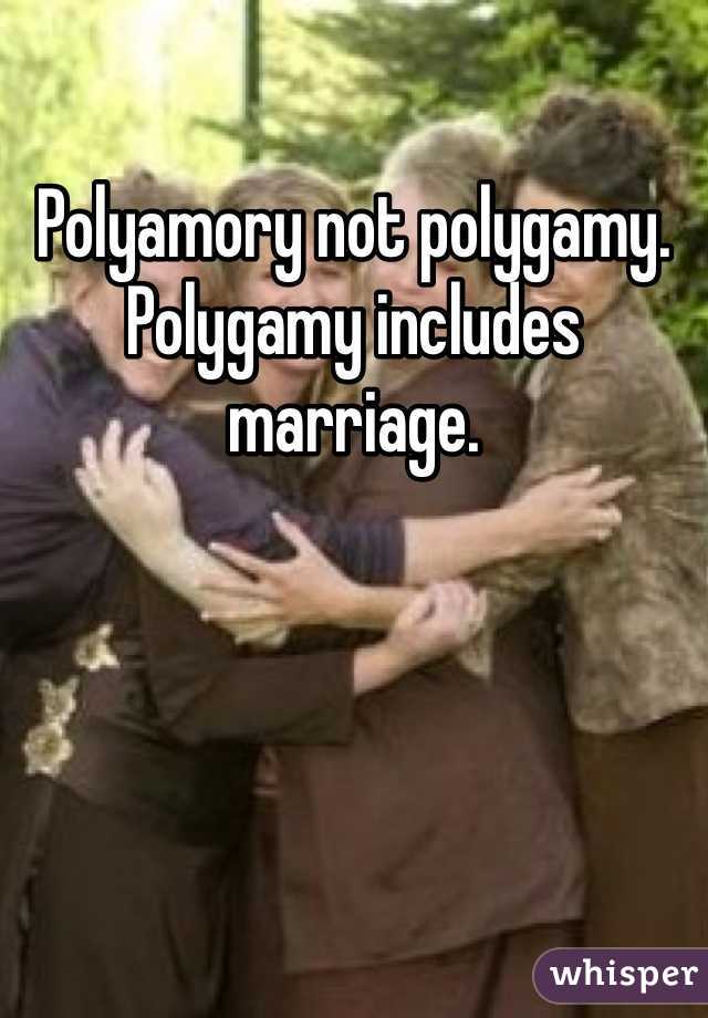 Polyamory not polygamy. Polygamy includes marriage. 