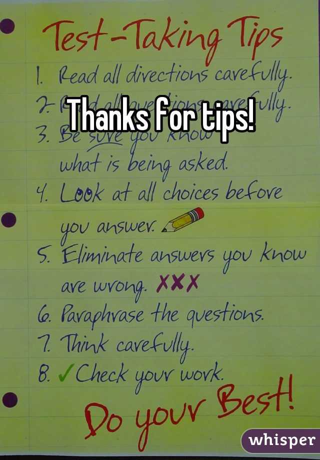 Thanks for tips!