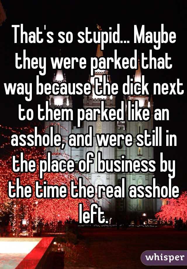 That's so stupid... Maybe they were parked that way because the dick next to them parked like an asshole, and were still in the place of business by the time the real asshole left. 