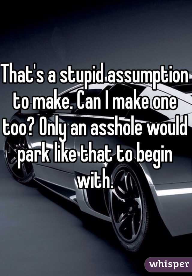 That's a stupid assumption to make. Can I make one too? Only an asshole would park like that to begin with. 