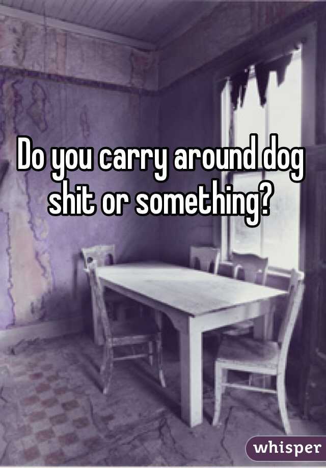 Do you carry around dog shit or something?