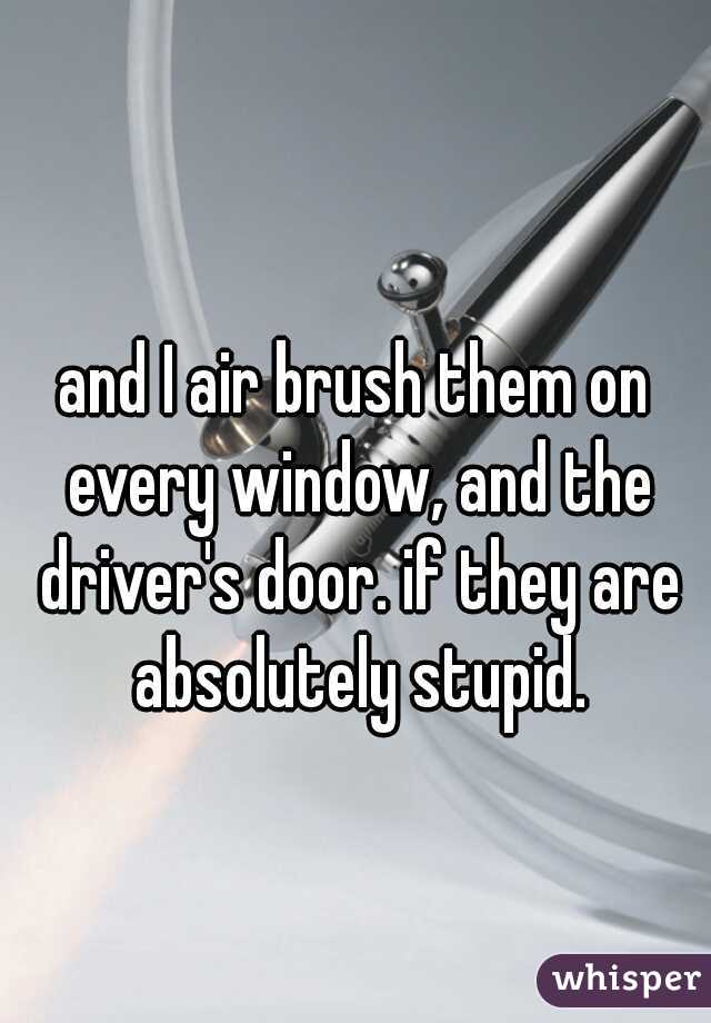 and I air brush them on every window, and the driver's door. if they are absolutely stupid.