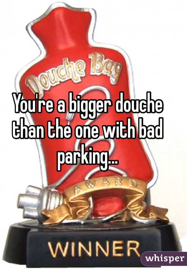 You're a bigger douche than the one with bad parking...